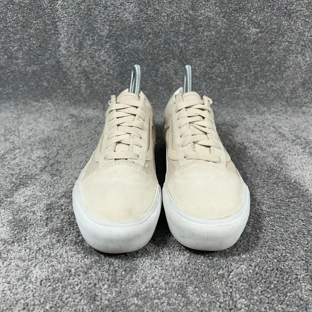 VANS Old Skool Women’s Size 7 Tan Suede Canvas Casual Lace Up Shoes Used